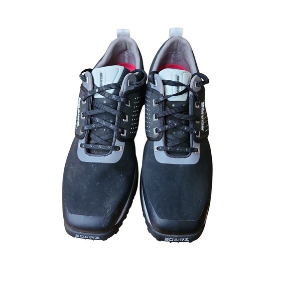 Sqairz Arrow Golf Shoes Mens Size 11 Black Square Toe Spikes Performance